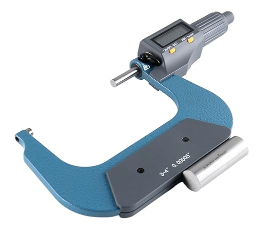 Accusize Industrial Tools 3-4''/75-100 mm by 0.00005''/0.001 mm 2 Key Electronic Digital Outside Micrometer, mm/Inch, Metric/Imperial, Md71-0004