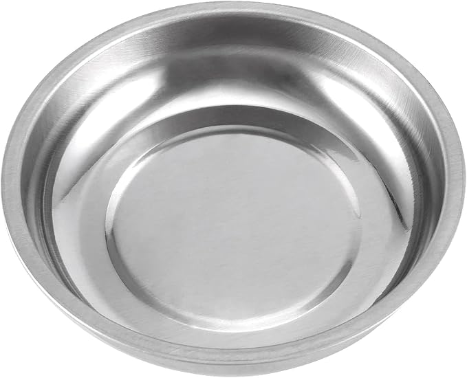 FUNSUEI 12 Packs 6 Inch and 3 Inch Magnetic Tray Set, Stainless Steel Magnetic Bowl, Round Magnetic Parts Tray for Pins, Screws, Bolts, Nuts, Small Parts