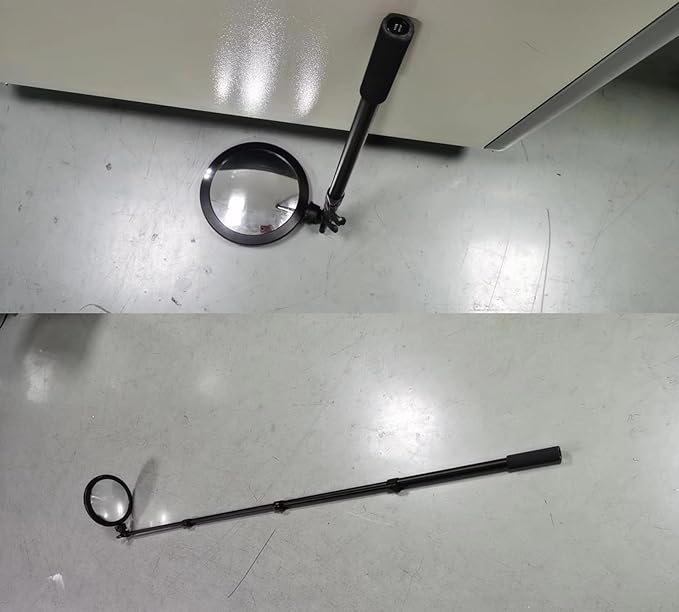 Generic Portable Vehicle Inspection Mirror with Extendable 16cm Acrylic Lens and Handle