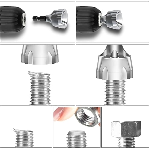 Deburring External Chamfer Tool, HSS Hex Shank Remove Burr Tools with Carbide Blades, Deburring Tool for Metal Bolt in 1/8" to 3/4" (3~19mm) Diameter