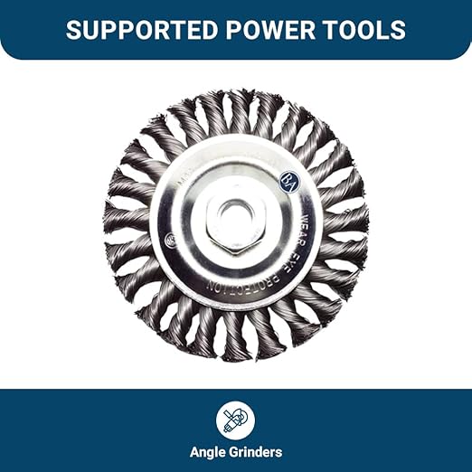 Benchmark Abrasives 4 1/2 Inch Stringer Bead Wire Wheel for Angle Grinder, Cleaning Narrow Holes, Derusting, Paint Removal, Deburring Grinding Wheels - Grinder Cutting Wheel - Carbon Steel