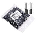 Fidioto 18AWG Pin Cord End Terminals, 250pcs Black AWG18 Wire Ferrules Terminals for Electric, Industrial, Chemical Industry, Power Control System, etc.