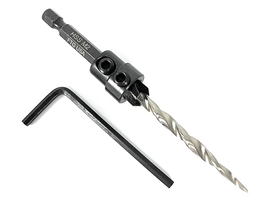 FTG USA Countersink Drill Bit for Wood with Tapered Drill Bit #10 (3/16")