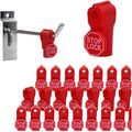 Clotho Peg Hook Locks 100Pcs, with Stop Sign, Anti Theft Retail Display, Anti-Sweep Security Pegboard Peg Hook Lock