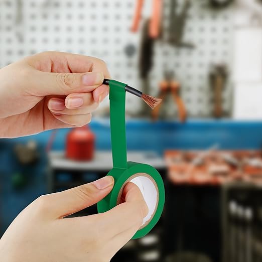 Romeda 9 Pack Electrical Tapes, Electrical Tape Water, Sun, and Oil Resistant, Electrical Tape is Suitable for Most Domestic, Commercial, and Industrial environments - Green
