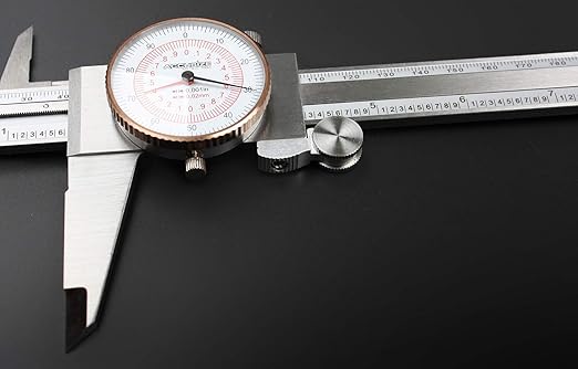 Accusize Industrial Tools 12'' by 0.001''/300mm by 0.02mm Dual Needle Precision Dial Caliper,Imperial/Metric, P920-S232