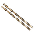 Drill Bit, 7/64" Cutting Diameter (2.778mm), 4241 HSS Gold 118° Cutting Angle Versatile Jobber Bits - (Applications: for Drilling Plastic Wood Soft Thin Metal), 2-Pieces