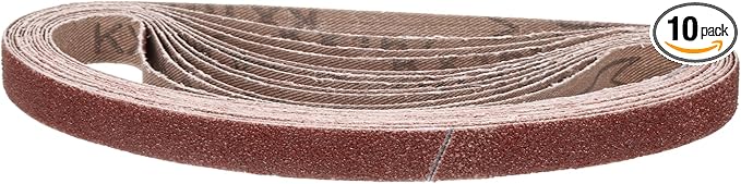 1/4 x 18 Inch Sanding Belt, 10 Pcs 80 Grit Aluminum Oxide Knife Sharpener Belts Work Sharpening for Belt Sander Knife Carving Tool Metal Working