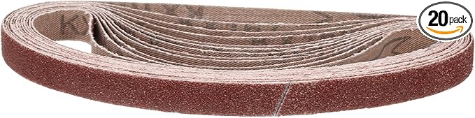 1/2 x 24 Inch Sanding Belt, 20 Pcs 80 Grit Aluminum Oxide Knife Sharpener Belts Work Sharpening for Belt Sander Knife Carving Tool Metal Working