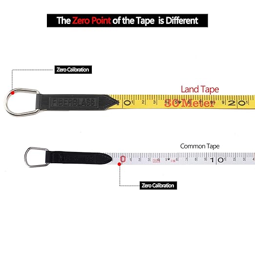 LAND 100FT/30M Heavy Duty Fiberglass Tape Measure - 1/2-Inch Wide, Dual Inch/Metric Scale, Durable Open Reel Measuring Tape for Surveying, Engineering, Runway Construction