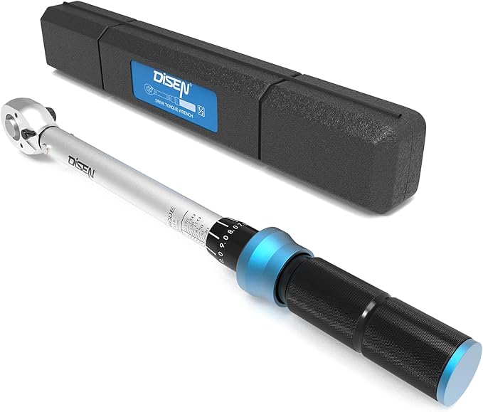 DISEN 1/2-Inch Drive Click Torque Wrench, 30-170 ft.lb/40-220Nm Torque Wrench, 72 Tooth Dual-Direction Adjustable Ratchet Torque Wrench for Bike, Motorcycle and Car Repair