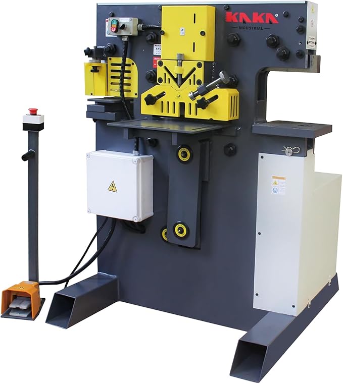 Kaka Industrial 60 Ton multi-function Metal Ironworker M-60 Punch Shear Notcher Brake 220V 3 phase