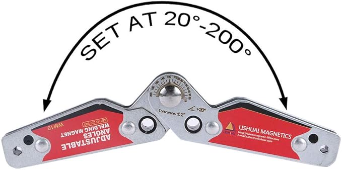 LISHUAI New Adjustable Angle(20°~200°) Welding Magnet clamp,Welder Tool Accessories (Small)