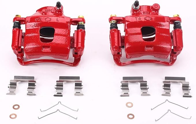 Power Stop Front S1218 Pair of High-Temp Red Powder Coated Calipers