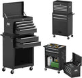 Goplus Rolling Tool Chest, 6-Drawer Tool Box Organizer w/Auto Locking System & Lockable Wheels & Sliding Drawers & Detachable Top, Tool Storage Cabinet for Garage Workshop (Black) …