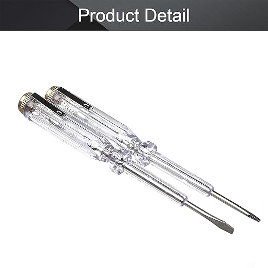 Fielect 2pcs Tester Screwdriver, Voltage Detector Pen Light Circuit Tester Electric Test Pen Screwdriver AC/DC 100-500V