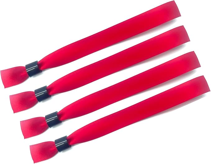100 Pack Wrist Bands|Red Wristbands for Events|Wristbands for Concerts Festival Admission Party|13.78” x 0.59”