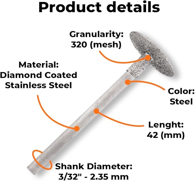 Culiau Diamond Stone Grinding Bits – 3/32 Inch Shank for The Customizer, High-Precision Rotary Tool Accessories for Engraving and Shaping, Compatible with engraving pen and Other Rotary Tools (12 Pcs)