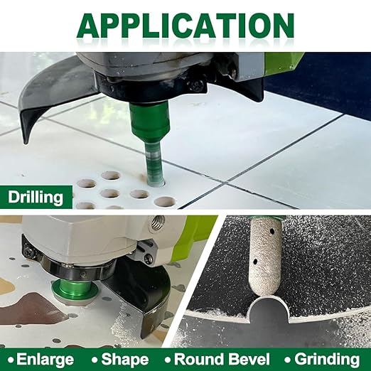 Diamond Core Drill Bits Kit - 10pcs 6/8/10/25/35/50/65mm+2" Beveling Chamfer Bit+1-3/8" Finger Milling Bit+Triangle Adapter to 5/8-11" Thread for Porcelain Ceramic Tile Granite Marble