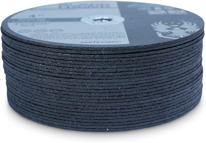 BHA Metal and Stainless Steel Cut Off Wheels for Die Grinders, 4” x 1/16” x 3/8” - 25 Pack