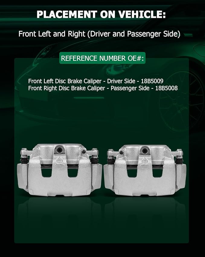 SCITOO 18B5009 18B5008 Front Left & Right Disc Brake Calipers Assembly w/Bracket For Dodge For Dakota 2005-2008,For Dodge For Ram 1500 2006-2008,For Mitsubishi For Raider 2006-2009