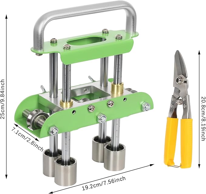 Roller Bender, 0-90°Bending Angle Metal Bending Tool, Steel Aluminum Copper Plate Metal Roller Bending Tool for Various Metal Roofing (Green)
