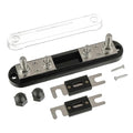 BOJACK ANL Fuse Holder with 500 Amp ANL Fuse, ANL Fuse Block with 2 Pieces 500A ANL Fuse, M10 Stud Terminals Maximum Current 750A, for Trucks, Cars, Ships, etc.