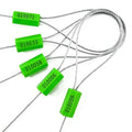 100 Green Pull Tight Steel Cable Tie Seals (Numbered)