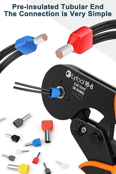 Lytool Double Wire Ferrule Kit 8-22 AWG, 750Pcs Dual Bootlace Ferrule Kit Wire Ferrules Twin Ferrules Connectors Wire Terminal Connector, Insulated Cord Pin End Terminal Great Assortment Ferrules Kit
