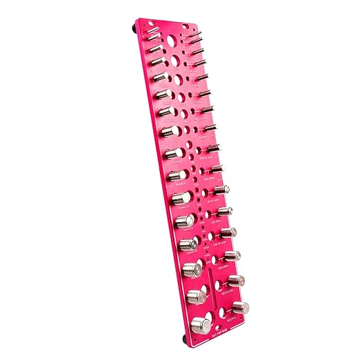 51-in-1 Bolt Size Finder & Thread Checker, 32 Metric & 32 SAE Nut and Bolt Thread Gauge with 19 Drill Bit Checker, CNC-Machined Aluminum Screw Size Chart, Go/No-Go ANSI Standard, Non-Slip Base
