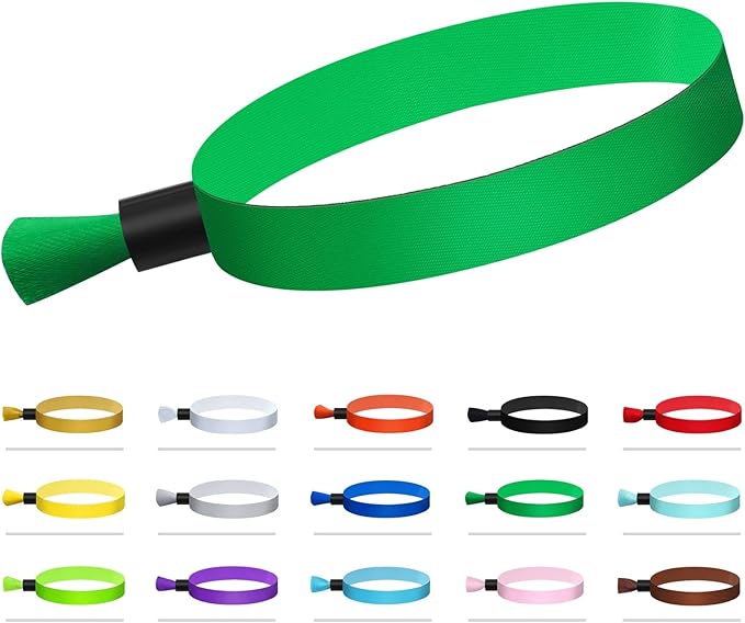 100 Cloth Wristbands for Events, Lightweight Concert & Club Entry (Green)