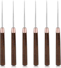 ZXIIXZ 6 Pcs Scratch Awl Tool, Awl Tool Sewing with Wooden Handle, Leather Stitching Sewing Awl Leather Scratch Awl Punch Tool for Stitching Punching Sewing DIY Leather Craft Repair