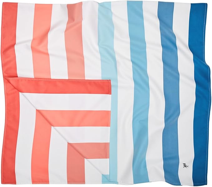 Dock & Bay Beach Towel - Quick Dry, Sand Free - Compact, Lightweight - 100% Recycled - Includes Bag - Summer - Sand to Sea, Large (160x90cm, 63x35)