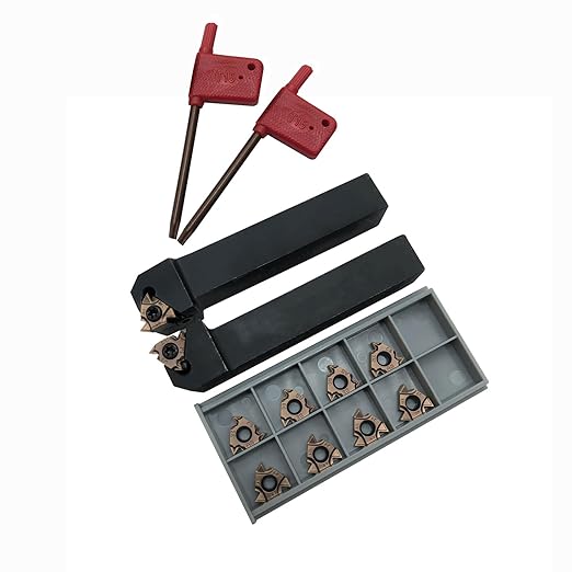 Lather Threading Tool Bit Set External Internal Threading Boring Bars Turning Tool Holders with 11IR AG60 16ER 16IR AG60 Carbide Threading Inserts (2pcs 5/8 Holders + 16ER IR AG60)