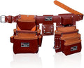 RISING STAR WEARS PURE OIL TANNED LEATHER TOOL BELT POUCH PERFECT FOR CARPENTERS, PLUMBERS, ELECTRICIANS, GARDENERS AND CONSTRUCTION WORKERS MULTIPURPOSE 18 POCKETS POUCH WITH FRAMING TOOL BAGS