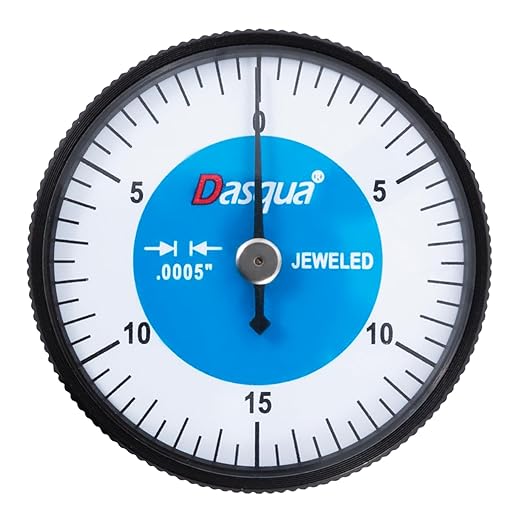 Dasqua Dial Test Indicator 0-0.03" with Shock-Proof Gearing, Resolution 0.0005"