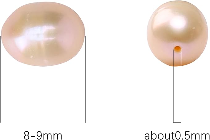 Natural Pearl Beads Rice 8-9mm Pink Freshwater Cultured Loose Gemstone Beads for DIY Jewelry Making 13.8''/Strand HQ