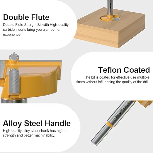 FivePears Forstner Drill Bit 3/8 inch Shank, 1-5/8 inch Cutting Diameter, Carbide Tipped Wood Hole Saw Auger Opener, Hole Opener Hinge Hole Cutter for Woodworking, Plastic, Plywood Products