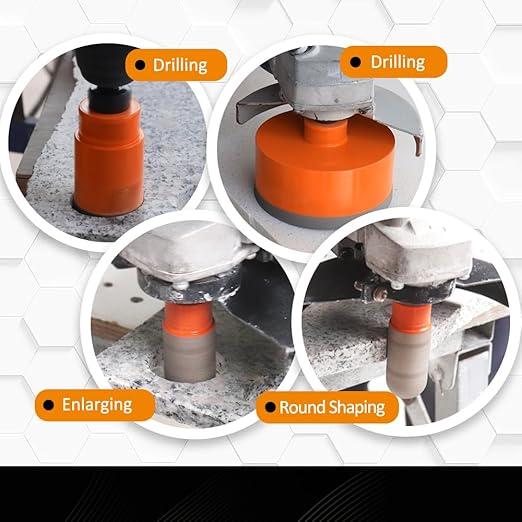 Diamond Core Drill Bits Set,BGTEC 8 Pieces Vacuum Brazed Hole Saw Kit for Porcelain Tile,Ceramic Granite Marble Stone Masonry Brick (25/35/45/50/65/75mm)
