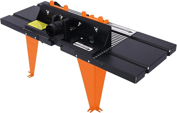 Electric Benchtop Router Table Wood Working Tool Craftsman Tool Stands Woodworking Bench Table Aluminum Strong Structure Tables for Woodworking Tasks (Black+Orange, 34")