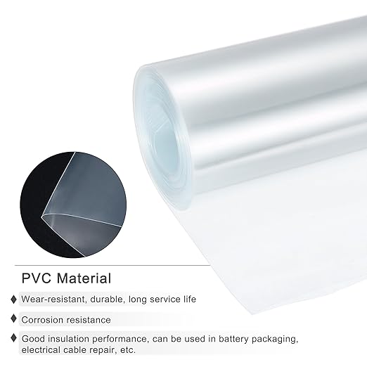 MECCANIXITY Battery Wrap PVC Heat Shrink Tubing 127mm Dia 200mm Flat 20 Feet(6meters) Clear Good Insulation for Battery Pack