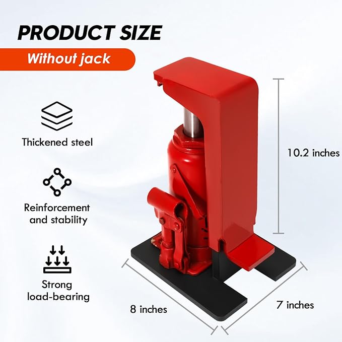 Toe Jack Lift Base Bracket(Jack Not Included), Chute Design fits All Bottle Jack Accessories from 5-30 Tons, 5t Toe Lift Workbench, 10t Top Lift Workbench, 0.4-6 in Toe Height, 9.5-16 in Top Height