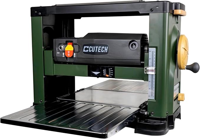 40600H 13-Inch Spiral Cutterhead Benchtop Planer with 26 Tungsten Carbide Inserts, Single Speed Feed Rate, Snipe Minimizer, and Board Return Rollers (13-Inch Single Speed)