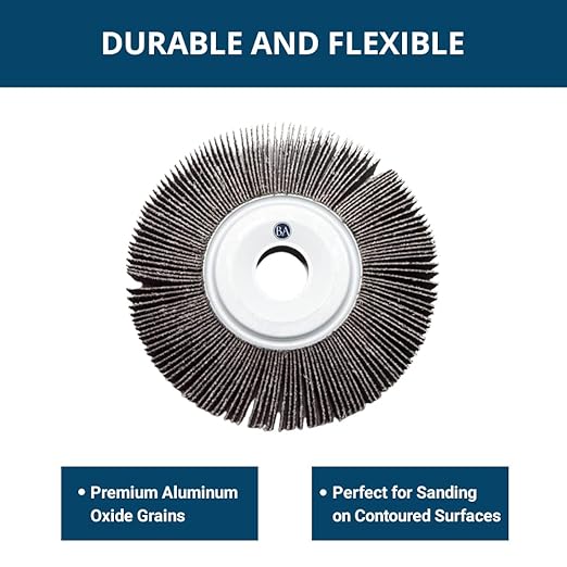 Benchmark Abrasives Aluminum Oxide 6 Inch Center Hole Flap Wheel - Bench Grinder Wheel 1” Length 1" Arbor Sander for Deburring, Sanding, Grinding, Rust Paint Removal Polishing Wheel - 320 Grit