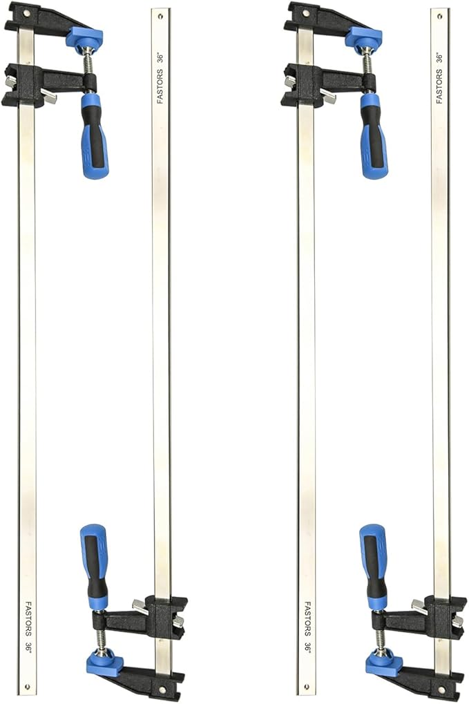 Bar Clamps for Woodworking 36 Inch,4 Pack Wood Clamps Adjustable and Release Quickly,Woodworking Clamps Throat Depth 2.5 Inch,Serrated Steel Rail,Bar Clamps Force 600 Lbs