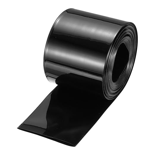 MECCANIXITY Battery Wrap PVC Heat Shrink Tubing 38mm Dia 60mm Flat 33 Feet(10meters) Black Good Insulation for Battery Pack