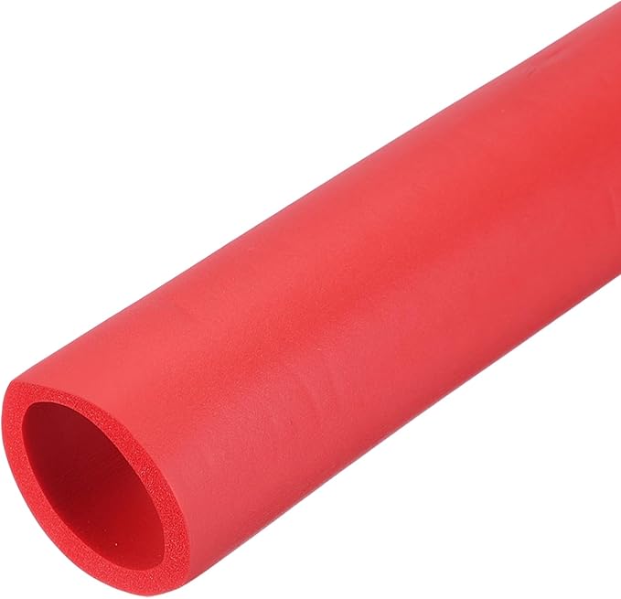 uxcell Pipe Insulation Tube Foam, 1-1/8" ID x 3/16" Thick x 1.64ft Foam Pipe Cover Non-Slip Hollow Tubing Guitar Air Conditioner Stand Fitness Equipment Handles, Red