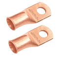 SELTERM 2pcs 1/0 AWG 5/16" Stud Copper Wire Lugs, Battery Lugs, Ring Terminals, Battery Cable Ends, 0 Gauge Ring Terminal Connectors, UL Heavy Duty Bare Copper Eyelets Battery Terminal Connectors