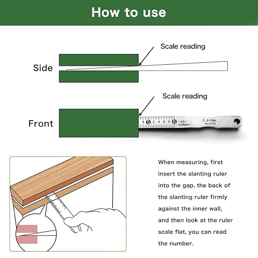 Thickness Gauge Taper Gauge Welding Wedge Feeler Gauge Gap Feeler Wedge Gauge Measurement Tool (0.4-6mm)