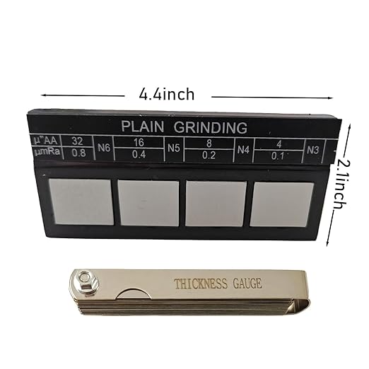 4Pcs Surface Roughness Comparators,Plain Grinding Test Block Ra0.1-0.8mm Microfinish Comparator,Surface Finish Comparator Set for Lathe Machinery Manufactur Teach (4pcs Surface Roughness comparators)